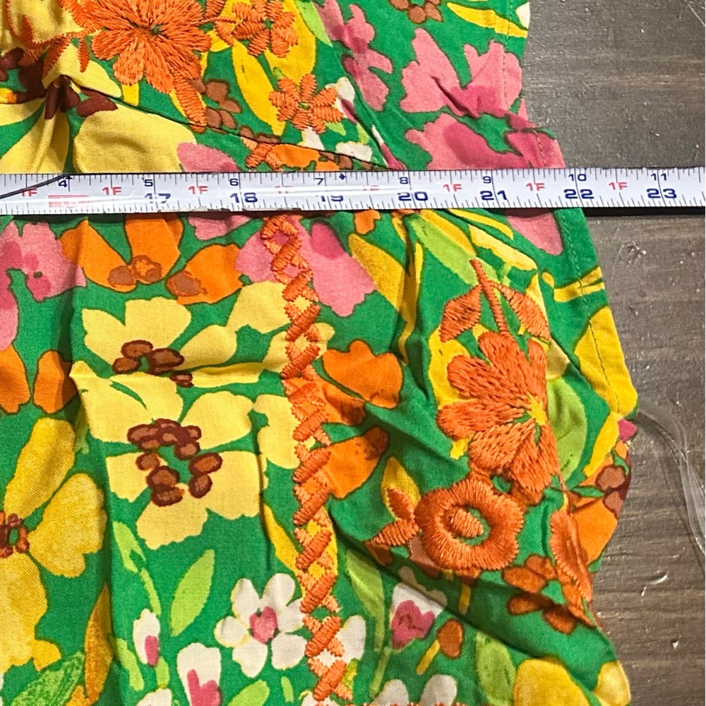 Savanna Jane Boho Mod Floral Flutter Sleeve Top - Embroidered Details - 2X NWT - Picture 8 of 11